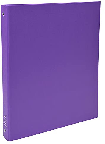 Exacompta - 51376E - 1 Raccoglitore Rigido Foderato Polipropilene - 4 Anelli Tondi 30 mm - Dorso 40 mm - Dimension Esterne 26x32 cm per Formato A4 - Colore Viola
