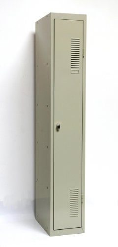 SPIND-1 (Grund) 180x30 cm, 1 Boden, Vorhängeschloss, (RAL7035) lichtgrau (Kleiderspind Garderobenschrank Umkleidespind)