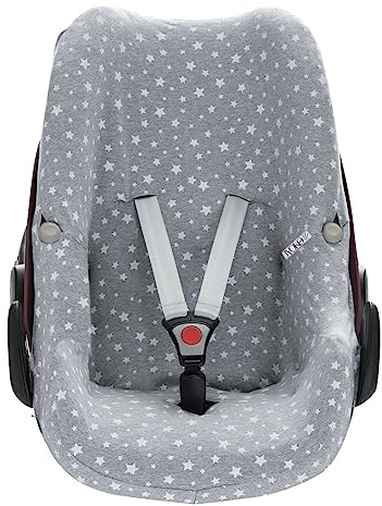JANABEBE JYOKO KIDS Baby car seat cover liner made cotton compatible with Maxi Cosi Bebé Confort Pebble (White Star)