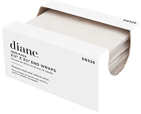 Diane End Wraps for Styling Hair in Salon or at Home 2.25 inch x 3.25 inch, White, 1000 Count(Pack of 1)