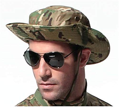 Noga Simplicity Outdoor Sombrero Sonnenhut Militär Armee Rundkrempe Hut Bonnet Woodland Camo Outdoor Cap für Angeln Wandern