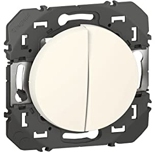 LEGRAND | Bouton Poussoir Double, Dooxie, Connexion Rapide Sans Outil, Finition Blanche Brillante, À Compléter Avec Plaque De Finition