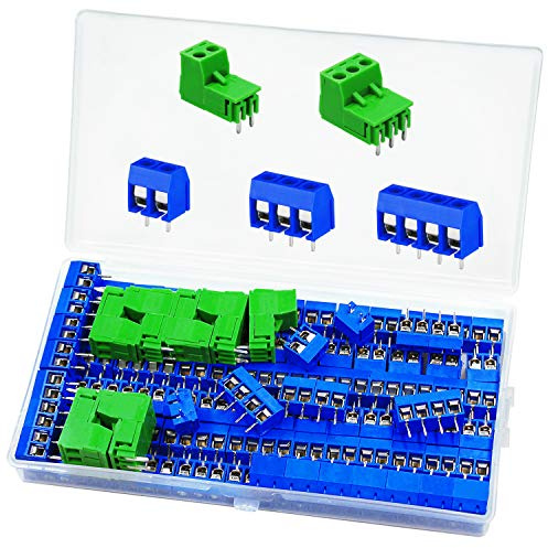 YYWEi PCB Schraubklemmen Terminal Block 114Stk Steckverbinder 2/3/4 Pin Lötbare Anschlüsse für Arduino