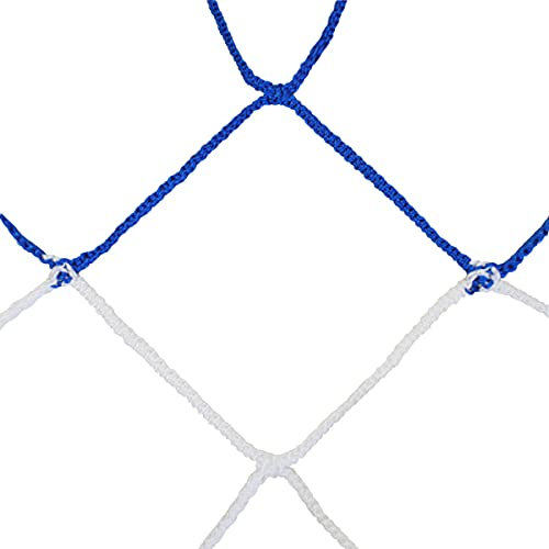 Coppia di reti da calcio europeo a 11 bicolore pp intrecciate 4mm a maglia singola 120 a nido d'ape Sporti France