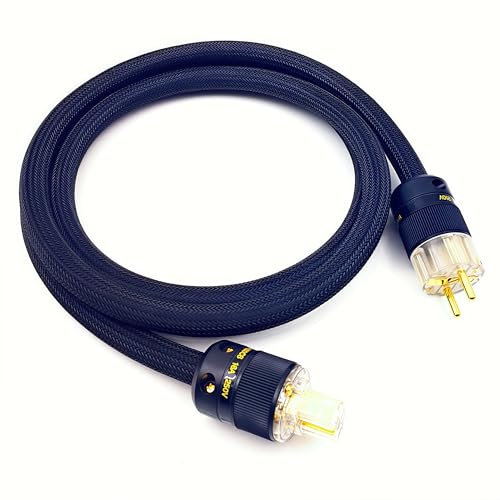 WAudio 10AWG Audio Netzkabel - Hi-FI Stromkabel Standard EU mit Schuko-Stecker und IEC-Stecker (2m)