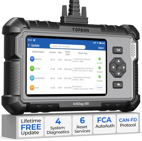 TOPDON AD500 OBD2 Scanner Car Code Reader Scan Tool, Engine ABS SRS Transmission Diagnostics Tool, Oil/Throttle/SAS/TPMS/BMS/EPB Reset Car Scanner, Free Upgrade for DIY