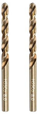 Gunpla Set Punte Trapano Professionali in Cobalto M35 HSS-CO 2 Pezzi 8mm per Metallo, Acciaio inossidabile, Alluminio, Legno, Ferro, Accessorio per Trapani