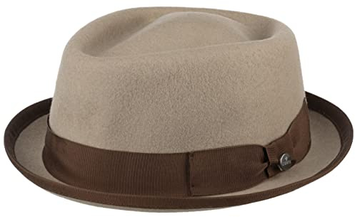 LIERYS Diamond Crown Pork Pie Filzhut Damen Herren Sommer Winter