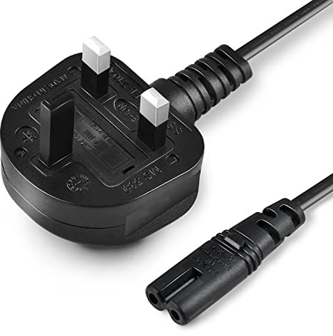 BICMICE 3M TV Power Cable for Samsung LG Philips Toshiba Sony Panasonic JVC TV Power Cord UK 3PIN Plug to 2PIN Figure 8(BS1363 to IEC 60227C7)