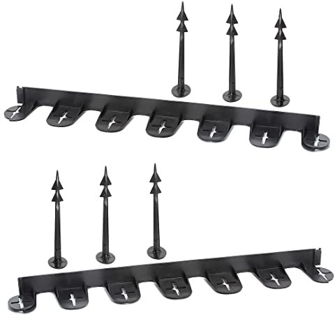 GardenPlast® PalisGarden Rasenkante – Flexible UV-beständig Wetterfest Raseneinfassung Beeteinfassung Beetumrandung Mähkante (7,2m + 30 Stück Erdanker, Schwarz)