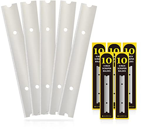 EHDIS 50 Piezas Cuchillas para Rasqueta, para ventana de vidrio, Parabrisas, Granito, Limpieza de paredes Herramienta de mano, 100mm
