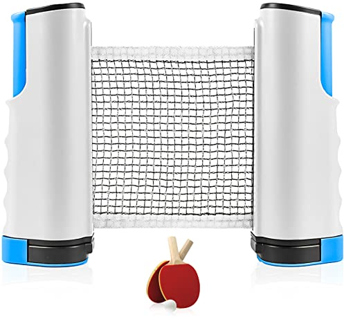 Delamiya Rete da ping pong estensibile, rete da ping pong mobile per ogni tavolo, rete da ping pong portatile per sostituzione, rete da ping pong per interni ed esterni, rete per tavolo da ping pong