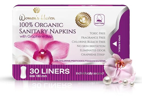 Women's Haven Organic Sanitary Napkins (Panty Liners) with Resealable Packaging