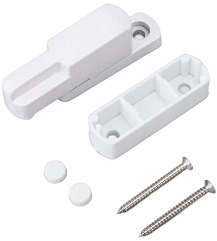 Cerradura de Ventana en Forma de T, Aleación de Aluminio Antirrobo con Superficie Lisa, Fácil Instalación para Ventanas Correderas, Color Blanco