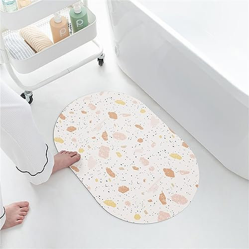 Hinnin Super Absorbierende Badematte Bodenmatte 90x120cm Teppich Läufer Duschvorleger Badematte rutschfest Fußmatten, Schnelltrocknende Badezimmerteppich Fußmatte Dusche, Badewannen Bathroom Mat Pink