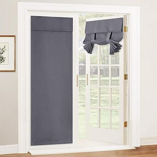 Fliegenvorhang tüR FranzöSische Sichtschutz-TüRvorhäNge for TüRfenster, FranzöSische tüR Jalousien for GlastüRen, WäRmeisolierte, Schattige TüRabdeckung for Schlafzimmer ( Size : W26xL80(66cmx203cm)
