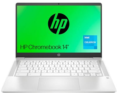 HP Chromebook 14 | Intel Celeron N4120 Processor | 4 GB RAM | 64 GB eMMC | Intel UHD Graphics 600 | HD 16:9 Display | Up to 14hrs battery | Chrome OS |Dual Speakers| Ceramic White | 14a-na0001sa