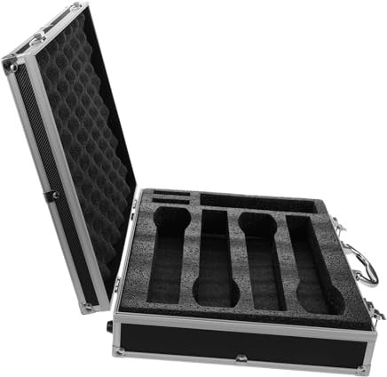 WHAMVOX Hartschalenkoffer Für Mikrofon Mikrofonkoffer Mit Organizer Aufbewahrungskoffer Für Schnurlose Mikrofone Mit Griff Zum Schutz Vor Kratzern Und Stößen Platz Für Kabel Silikonringe u