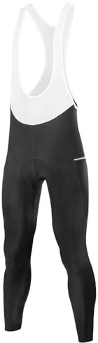 Santic Herren-Winter-Fleece-Radlerhose, 4D-gepolstert, thermisch, kaltes Wetter, Fahrrad-Reithose mit Taschen, Weiß-4175, X-Groß