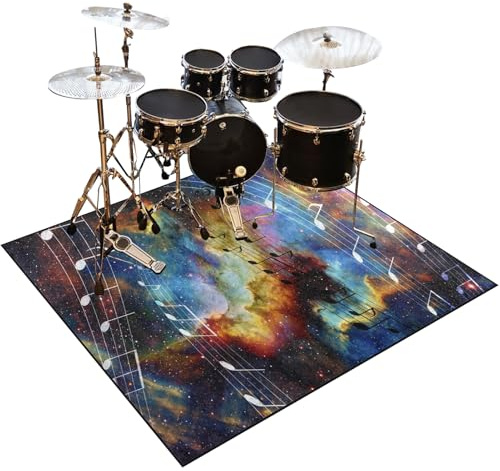 Drum Teppich Schlagzeug Teppich Schlagzeugteppich Schallschutz Akustik Teppich Schallschutzmatte 170 x 140 cm Drum Rug Drum Matte Drumteppich rutschfeste Trommel Teppiche, Für Bass Drum Snare
