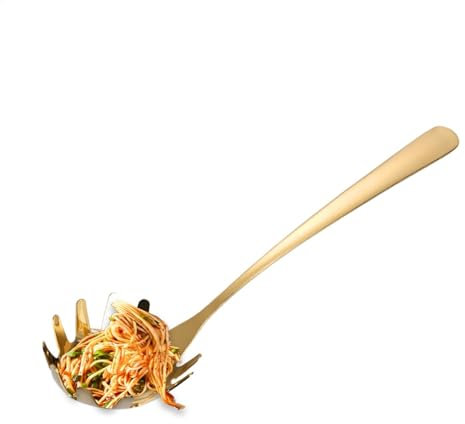 Spaghettisked – 304 rostfritt stål pastaskärr | Pastasked med tänder | Pasta gaffel nudelsked | Spaghettisked nudelsil | Spaghettiserver för nudlar och pasta