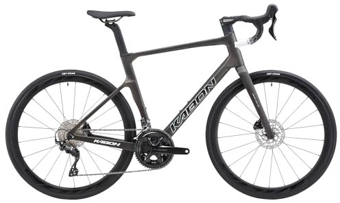 KABON Rennrad Carbon, Vollcarbon Rennrad mit R8000 22 Gänge Gruppensatz Scheibenbremse Fahrrad mit Carbon Laufradsatz für Herren Damen (Sand Gold, 53cm)