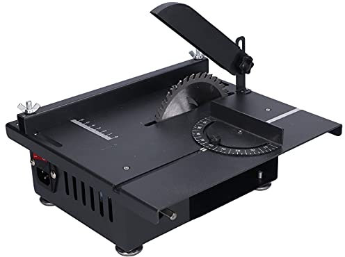 Seta di Mini Tavolo per Lavorazione del Legno, Set di Lucidatura per Desktop Hobby, Alta Potenza di Alta Potenza, Taglio 0-90 °, Design Scorrevole, per Lavorazione del Legno,