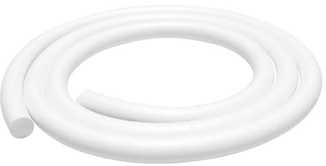 iMeistek Silicone Foam Seal Strip 8 mm Dia x 2 m, Round Silicone Sponge Rubber Weather Stripping Cord for Door and Window, Backer Rod, DIY Gasket, White