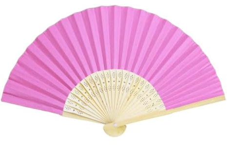 XIEHYA 40 st bärbara fällbara fläktar återanvändbara pappersfläktar för kvinnor lätta bärbara gynnar för hemma(Pink-2)
