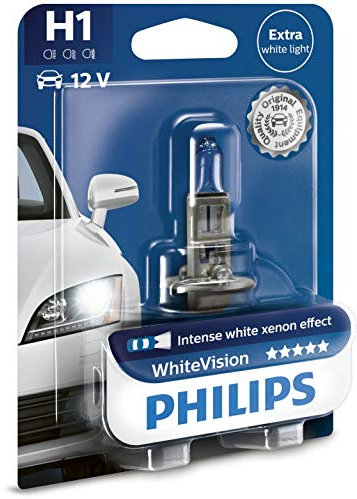 Philips WhiteVision Xenon-Effekt H1 Scheinwerferlampe 12258WHVB1, Einzelblister