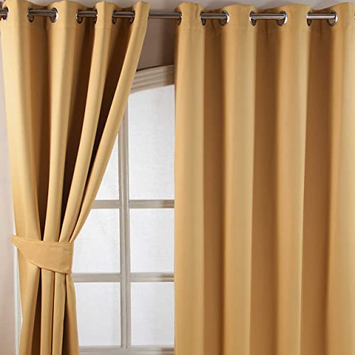 HOMESCAPES Öljettring topp mörkläggning termisk gardin par fiskbensmönster chevron texturerad retro geometrisk design. Gratis kvittar. Curtain Pair 90x72 gUL