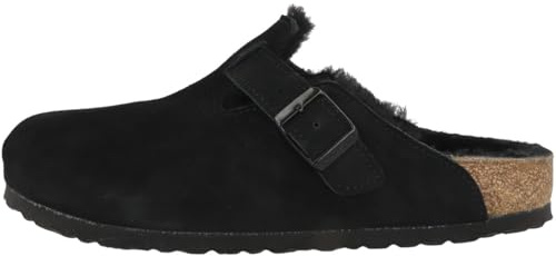 Birkenstock Classic Boston Lammfell 259881, Clogs, Schwarz (Schwarz 49), 38 EU (5 UK)