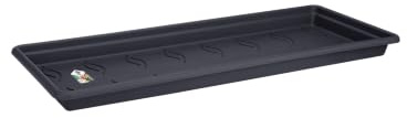 Elho Green Basics Jardin XXL Soucoupe 60cm - Living Noir | L 25,6 x l 54,8 x H 5 cm | Convient pour une utilisation en extérieur