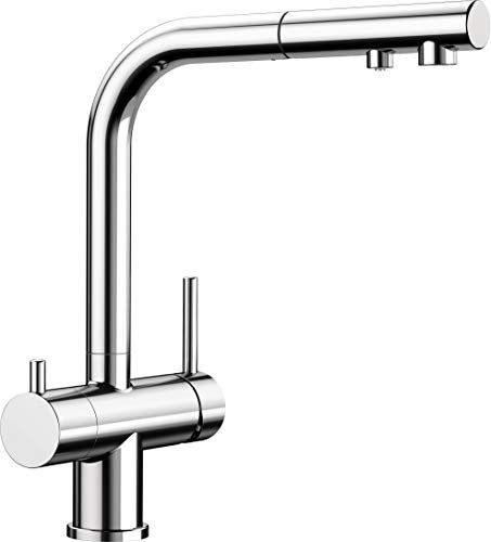 BLANCO FONTAS-S II Filter – Küchenarmatur mit integriertem Wasserfilter und ausziehbarem Auslauf – galvanisches Chrom – 525229