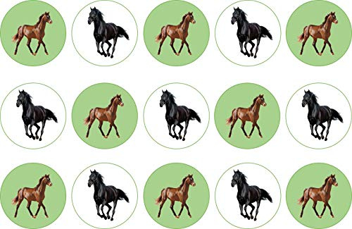 15 x 2 inch cupcake toppers horse edible icing