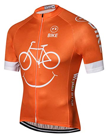 Weimostar, maglia da ciclismo da uomo, estiva, traspirante, a maniche corte, per mountain bike, abbigliamento sportivo professionale, arancione, taglia XXL