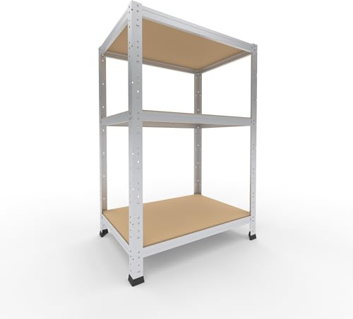 shelfplaza Home 100x70x50cm Schwerlastregal verzinkt mit 3 Böden x 175kg | Kellerregal · Lagerregal · Metallregal · Regale für Kellerraum · Steckregal · Abstellraum Regal
