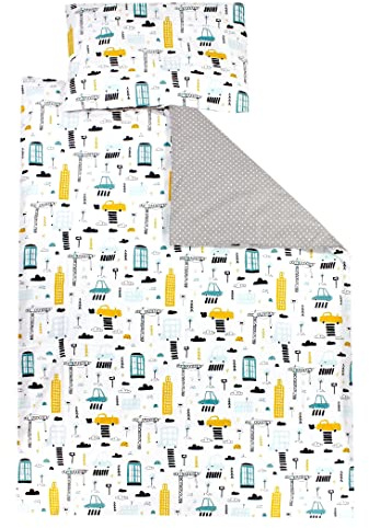 TupTam Kinder Bettwäsche Gemustert 2-Teilig Wendebettwäsche, Farbe: Autos Bunt, Größe: 135x100 cm