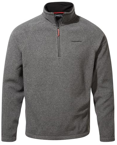 Craghoppers Men's Corey VI Half Zip Fleece Lightweight Insulating Top Black Pepper XL