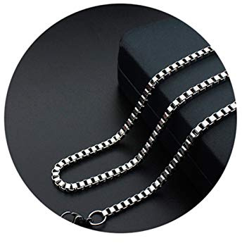 Whoiy Cadena veneciana de acero inoxidable para hombre, cadena gótica pulida, cadenas de la amistad, acero inoxidable, Sin circonita