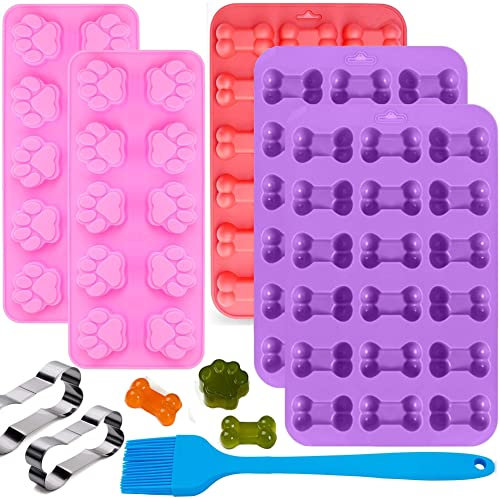 Hundekekse Backform Hundeleckerli Silikonform Silikon Backmatte Hundekekse Ausstechform für Hundepfoten und Knochen