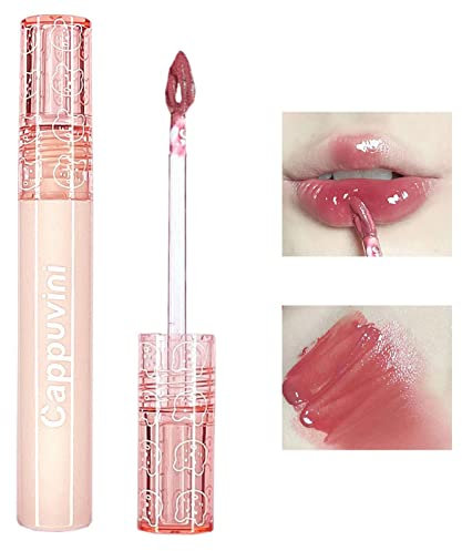 Storaffy Lip Tint Fleck Koreanisches feuchtigkeitsspendendes Lipgloss-Make-up Langanhaltender Spiegel-Lipgloss Seidiger Lippenstift mit hoher Farbwiedergabe Natürlich glänzender für Damen