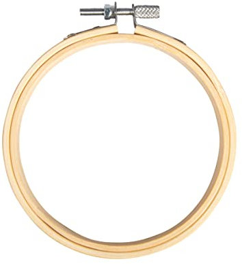 Rayher Stickrahmen rund, Bambus, 10 cm ø, Kreuzstich, kreisförmig, Hoop Ring Kreis, Ring für Bastelarbeiten, Stickerei Hoop, Cross Stitch Hoop, 64522000, Natur