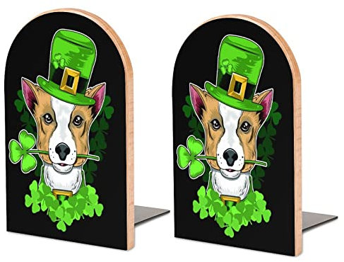 Packung Mit 2 Buchstützen Hund Rutschfester Bücherständer Aus Holz Bücherregal Bücherhalter Für Home Desk Office Library