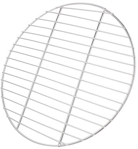 Kichvoe Stainless Steel Round BBQ Grills Non-Stick Barbecue Grid Grill Net Metal Grill Mesh Reusable Grilling Grates Mats for Fire Pit, Outdoor Cooking, Family Gatherings 26cm/10in (Silver)