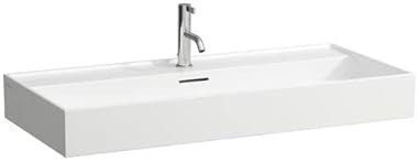 LAUFEN Kartell Aufsatzwaschtisch, 2 Hahnlöcher, ohne Überlauf, 1000x460mm, H8163370001151, Farbe: Weiß