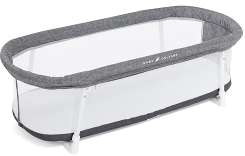 Baby Delight Snuggle Nest Bassinet, Portable Baby Bed, for Infants 0 – 5 Months, Charcoal Tweed