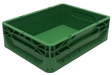 Solent Plastics 10 Litre Euronorm Clear Plastic Stacking Container - GREEN