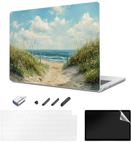 TeDaWen Kompatibles MacBook Air 13,6 Zoll Hülle 2026-2022 Release Modell: M4 A3240/A3449 M3 A3113 M2 A2681 Chip, Tastaturabdeckung und Displayschutzfolie,Laptop Hülle für MacBook Air 13,6“-Küste