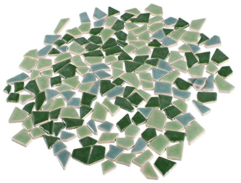 Hohopeti Carreaux De Mosaïque En Céramique 200G Pour Bricolage Assortiment De Tons Verts Décoration Murale Cuisine Et Faïence Salle De Bain Avec Surface Émaillée Et Bords Lisses